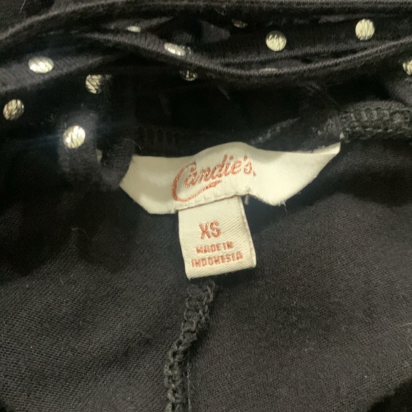 Candie's Fashions Spaghetti Straps Decorative Back Black Tank Top Women's XS - Picture 7 of 8